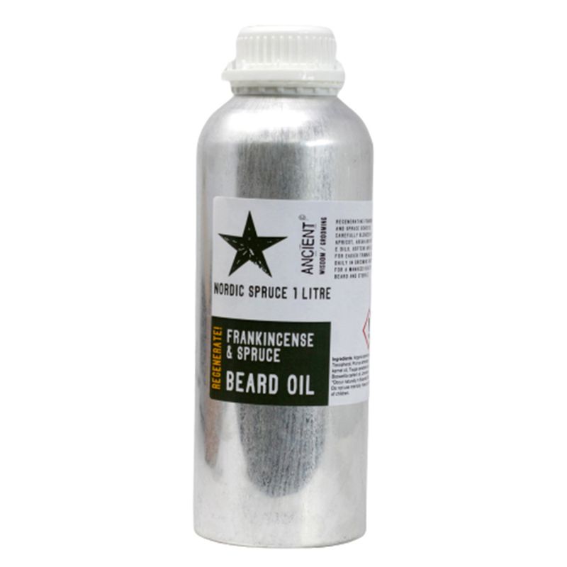 1 litre d'huile à barbe - Epicéa nordique - Régénérez !