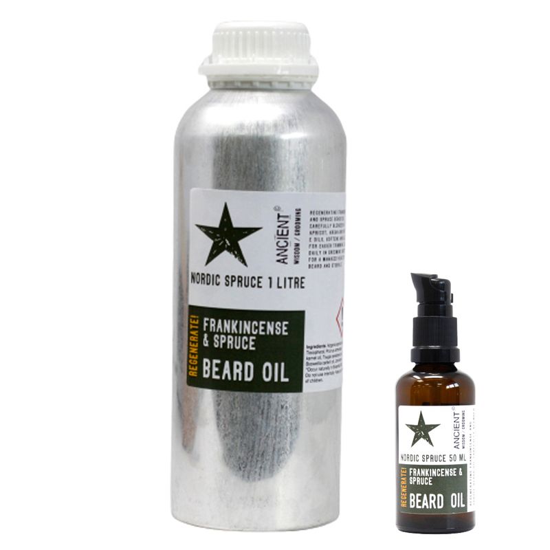 1 litre d'huile à barbe - Epicéa nordique - Régénérez !