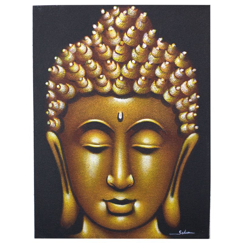 Tableau Bouddha - Finitions Sable Doré
