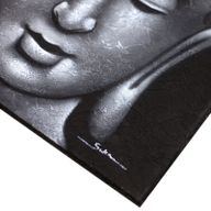 Tableau Bouddha - Détails Brocart Gris