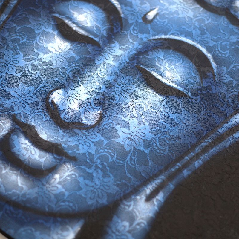 Tableau Bouddha - Détails Brocart Bleu
