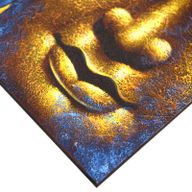 Tableau Bouddha - Visage D'Or et Fleur de Lotus