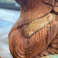 Statue Bouddha Sculptée Main 30cm - Pensif