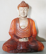 Statue Bouddha Sculptée Main 30cm - Mains Jointes