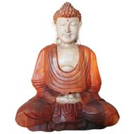 Statue Bouddha Sculptée Main 30cm - Mains Jointes