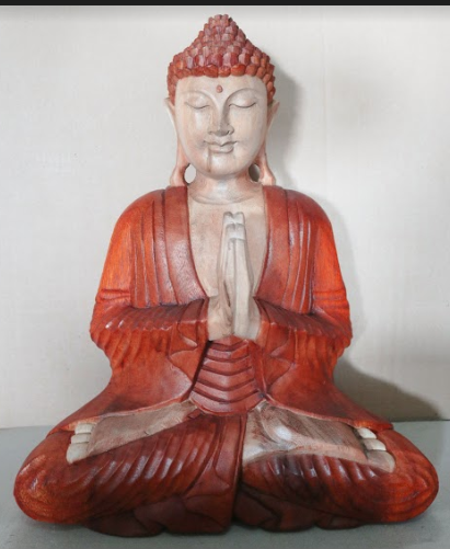 Statue Bouddha Sculptée Main 40cm - Accueil