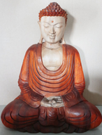 Statue Bouddha Sculptée Main 40cm - Mains Jointes