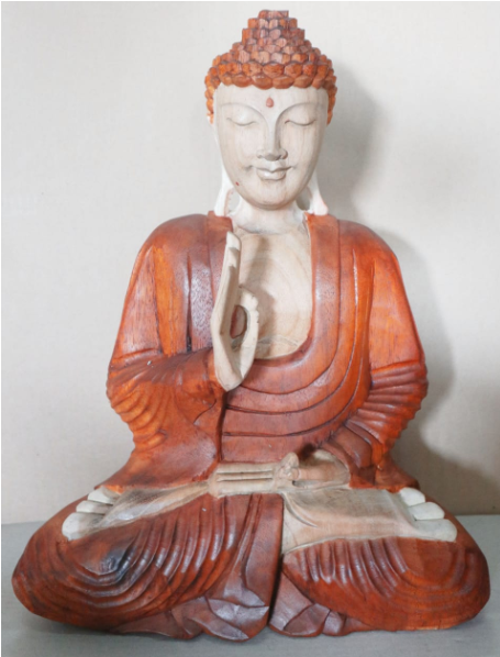 Statue Bouddha Sculptée Main 40cm - Prière
