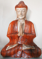 Statue de Bouddha Sculptée à la Main - 60cm Bienvenue