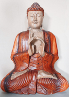 Statue Bouddha Sculptée Main 60cm - Deux Mains