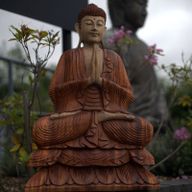 Statue Bouddha Sculptée Main 80cm - Accueil
