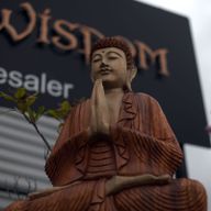 Statue Bouddha Sculptée Main 80cm - Accueil