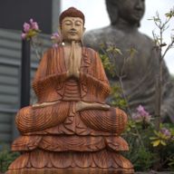 Statue Bouddha Sculptée Main 80cm - Accueil