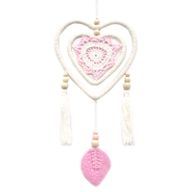 Attrape-Rêves Naturels -Coeur Rose Moyen en Cœur