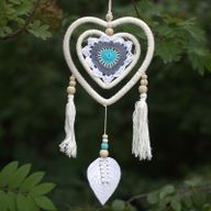 Attrape-Rêves Naturels - Coeur Bleu Moyen en Coeur