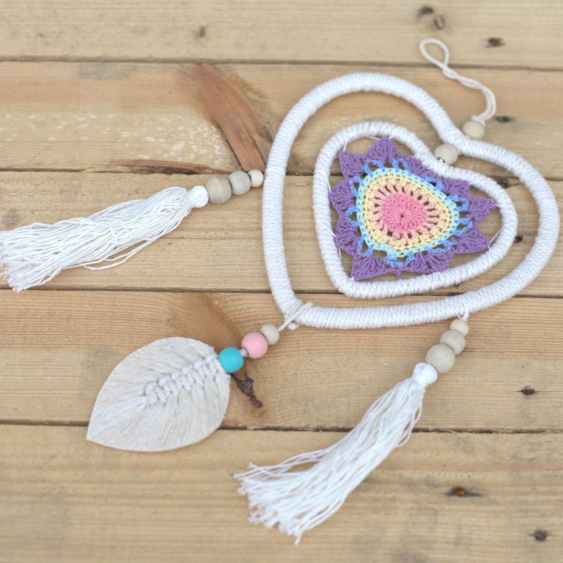 Attrape-Rêves Naturels - Coeur Multy Moyen en Coeur