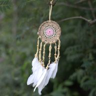 Attrape-rêves en macramé rose pastel 9cm (couleurs assorties)