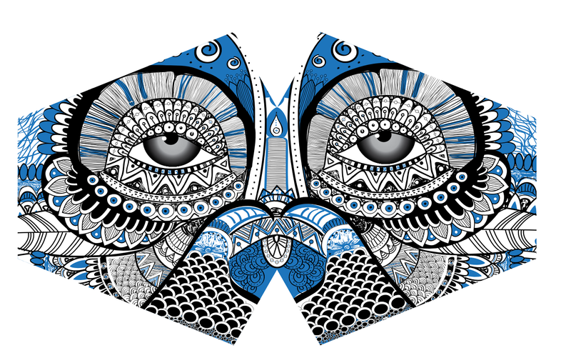 Masques Personnalisés en Tissu Adulte - Chouette Mystique