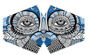 Masques Personnalisés en Tissu Adulte - Chouette Mystique