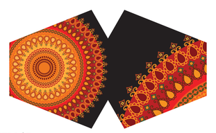 Masques Personnalisés en Tissu Adulte - Mandala Orange