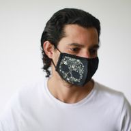 Masques Personnalisés en Tissu Adulte - Fleur et Crâne
