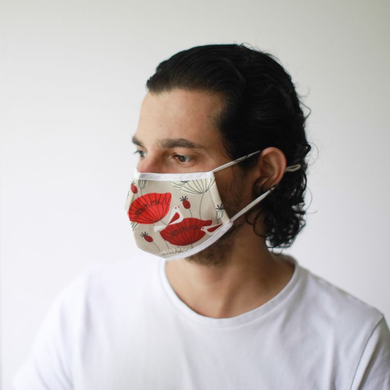 Masques Personnalisés en Tissu Adulte - Coquelicots D'Orient