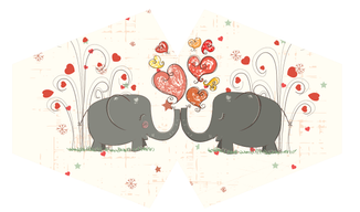 Masques Personnalisés en Tissu Adulte - Éléphants