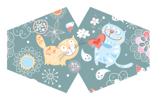 Masques Personnalisés en Tissu Enfant - Joyeux Chats