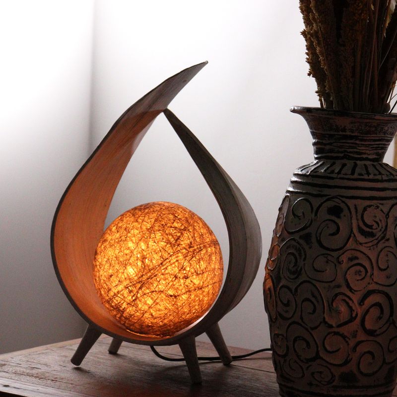 Lampe Naturelle en Noix de Coco - Enveloppe Naturelle