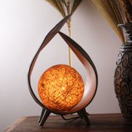 Lampe Naturelle en Noix de Coco - Enveloppe Blanchie