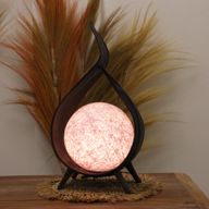 Lampe Naturelle en Noix de Coco - Enveloppe Torsion Chocolat