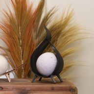 Lampe Naturelle en Noix de Coco - Enveloppe Torsion Chocolat