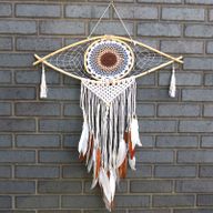 Attrape-Rêve Protection - Grand Œil Macramé Marron