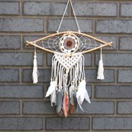 Attrapes-Rêve Protection - Petit Œil Macramé Marron