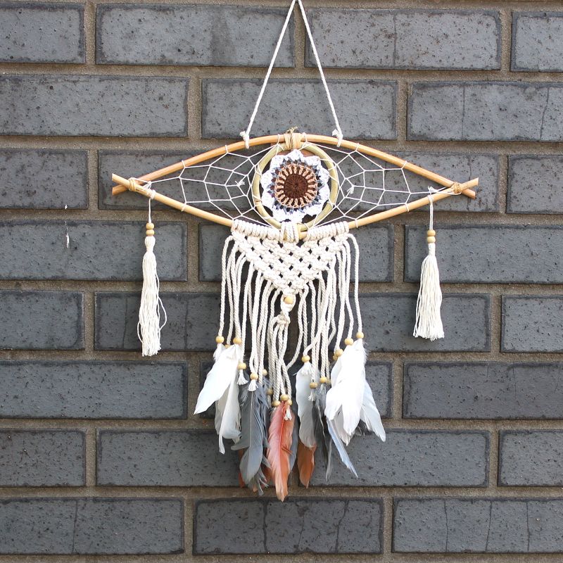 Attrapes-Rêve Protection - Petit Œil Macramé Marron