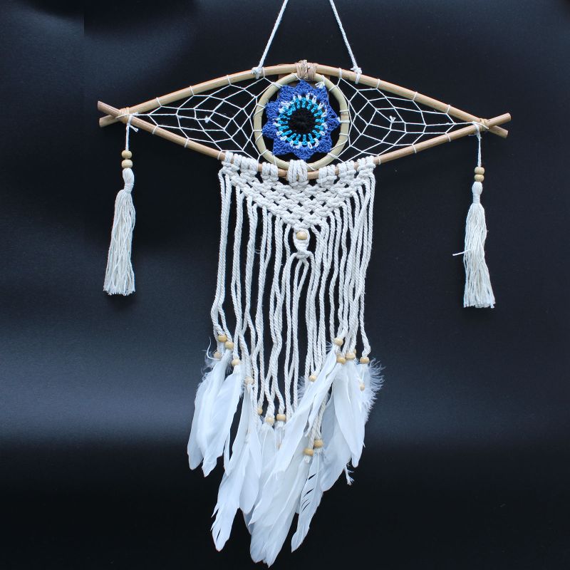 Attrapes-Rêve Protection - Petit Œil Macramé Marron