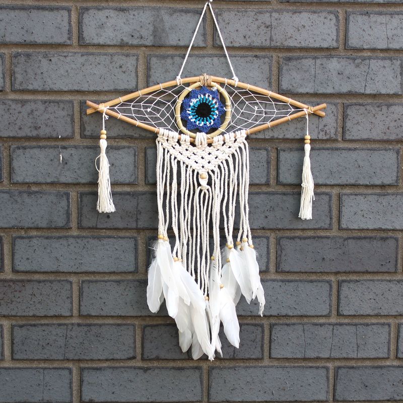 Attrapes-Rêve Protection - Petit Œil Macramé Marron