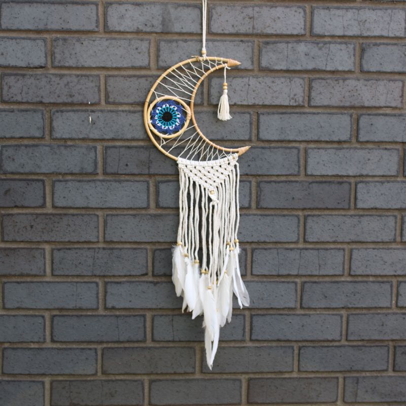 Attrapes-Rêve Protection - Petite Lune Macramé Pastel