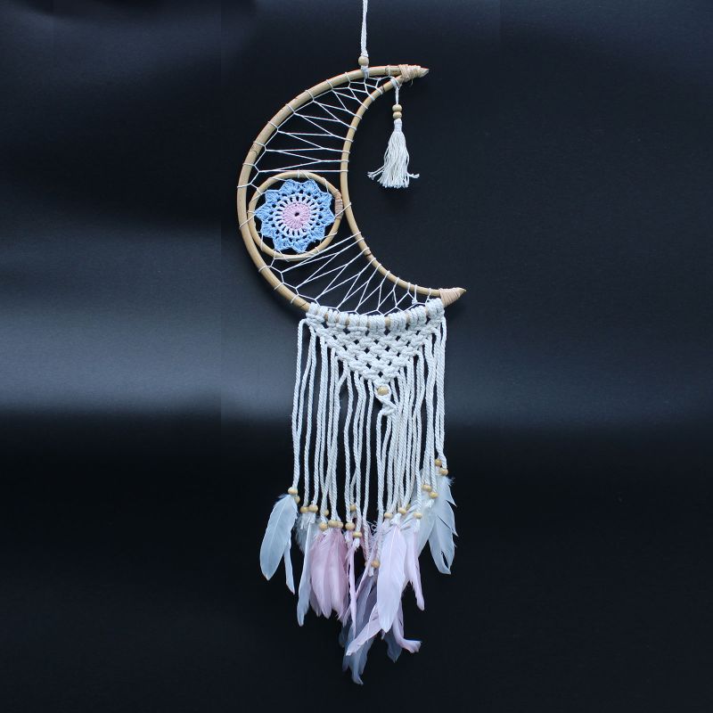Attrapes-Rêve Protection - Petite Lune Macramé Pastel