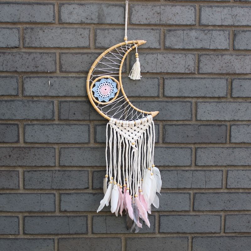 Attrapes-Rêve Protection - Petite Lune Macramé Pastel