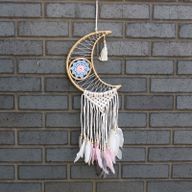 Attrapes-Rêve Protection - Petite Lune Macramé Pastel