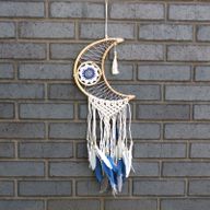 Attrapes-Rêve Protection - Petite Lune Macramé Pastel