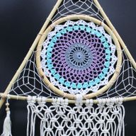 Attrape-Rêve Protection - Gde Pyramide Macramé Turquoise