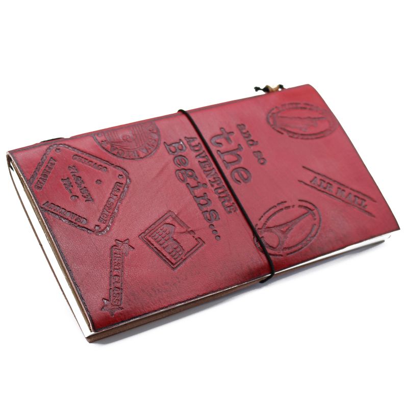 Carnet en Cuir - L'aventure commence - Rouge