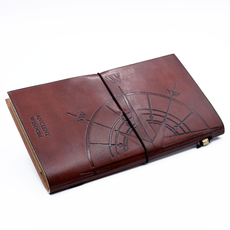 Carnet en Cuir - Voyage autour du Monde - Marron