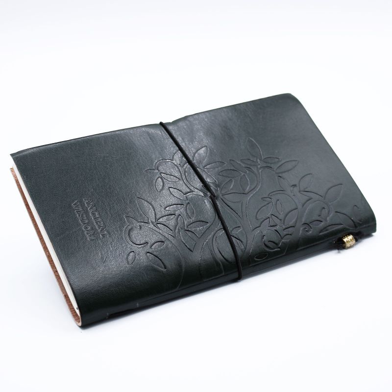Carnet en Cuir - Arbre de Vie - Vert