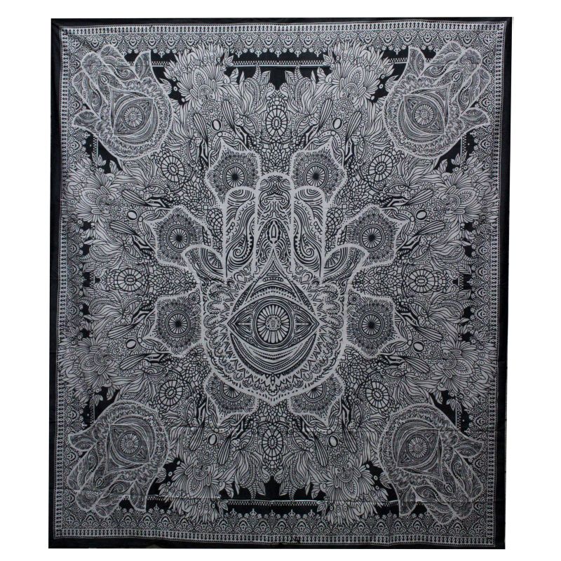 Dessus de Lit Double/ Tenture N&B - Main de Fatma