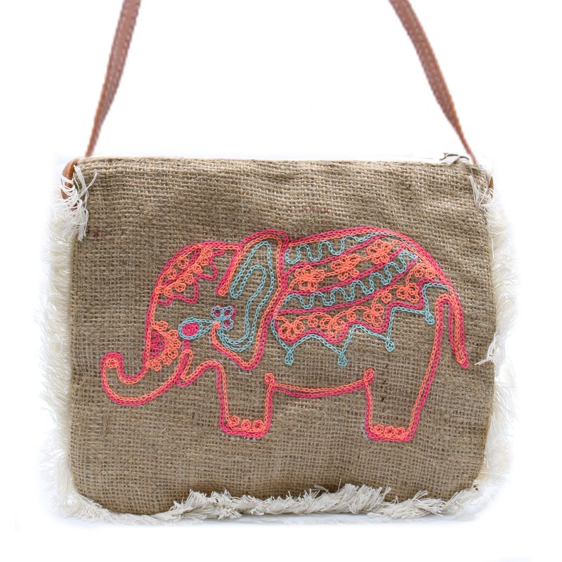 Sac à Franges Brodé - Elephant