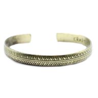 Bracelet Tibétain en Laiton - Feuille Fine Tribal