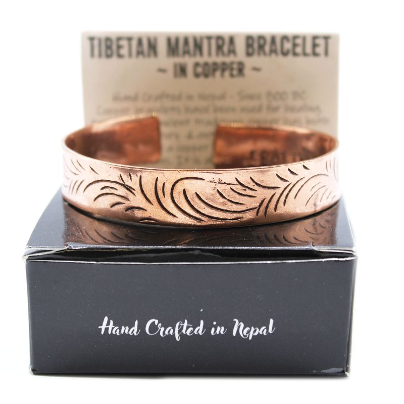 Bracelet Tibétain en cuivre - Vagues tribal large